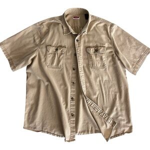 Wrangler Tan Casual Button Down Shirt